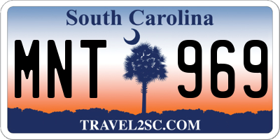 SC license plate MNT969