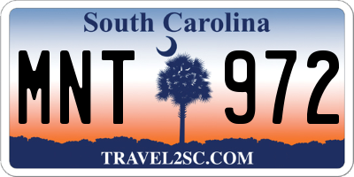 SC license plate MNT972