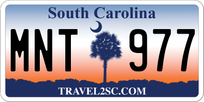 SC license plate MNT977