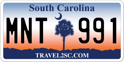SC license plate MNT991