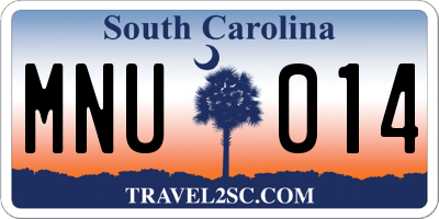 SC license plate MNU014