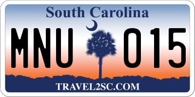 SC license plate MNU015
