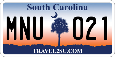 SC license plate MNU021