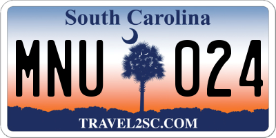 SC license plate MNU024