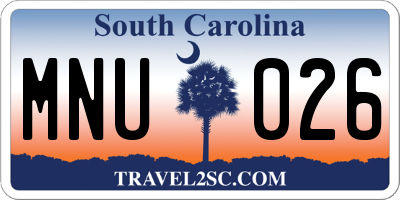 SC license plate MNU026