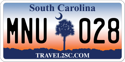 SC license plate MNU028