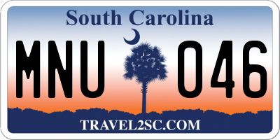 SC license plate MNU046