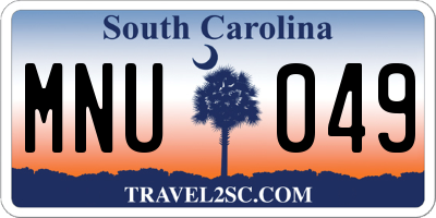 SC license plate MNU049