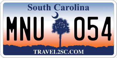 SC license plate MNU054