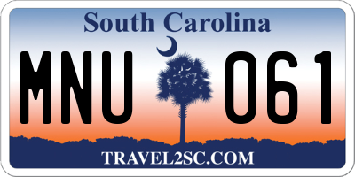 SC license plate MNU061
