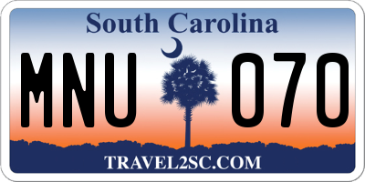 SC license plate MNU070