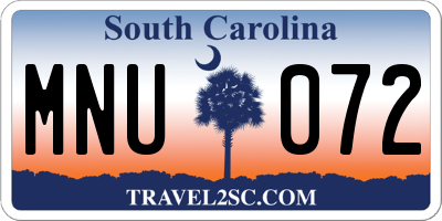 SC license plate MNU072