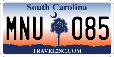 SC license plate MNU085