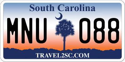 SC license plate MNU088