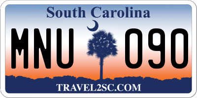 SC license plate MNU090