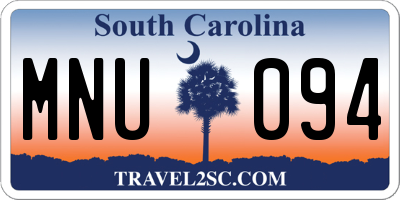 SC license plate MNU094