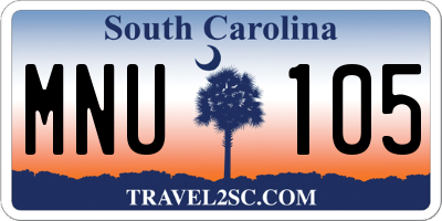 SC license plate MNU105