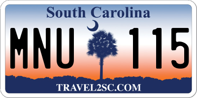 SC license plate MNU115