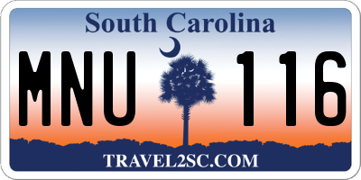 SC license plate MNU116