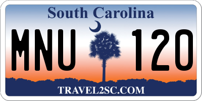 SC license plate MNU120