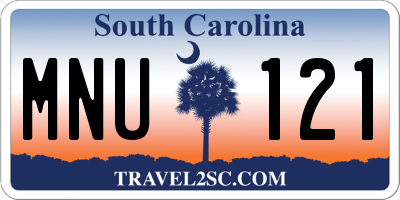 SC license plate MNU121