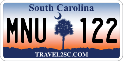 SC license plate MNU122
