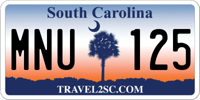 SC license plate MNU125