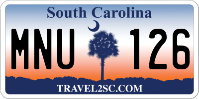 SC license plate MNU126