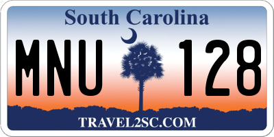 SC license plate MNU128