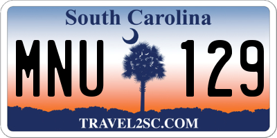 SC license plate MNU129