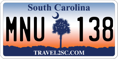SC license plate MNU138