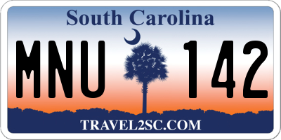SC license plate MNU142