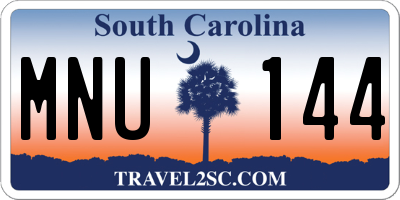 SC license plate MNU144