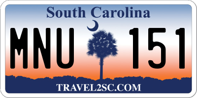 SC license plate MNU151
