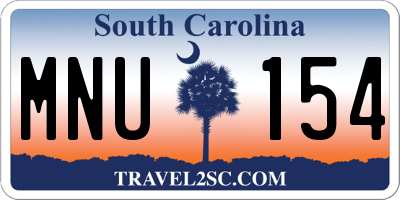 SC license plate MNU154