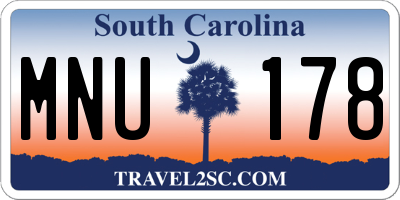SC license plate MNU178