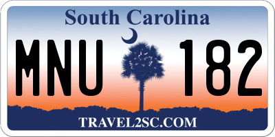 SC license plate MNU182