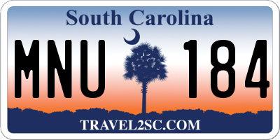 SC license plate MNU184