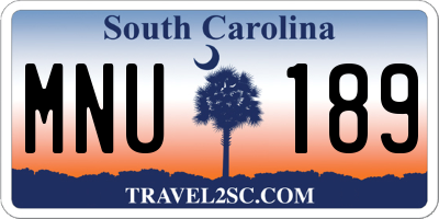 SC license plate MNU189