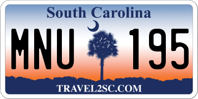 SC license plate MNU195