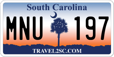 SC license plate MNU197