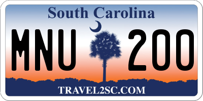 SC license plate MNU200
