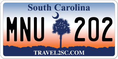 SC license plate MNU202