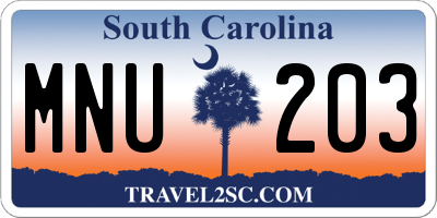SC license plate MNU203