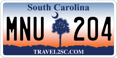 SC license plate MNU204