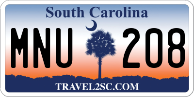 SC license plate MNU208
