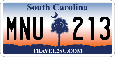 SC license plate MNU213