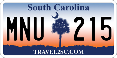SC license plate MNU215