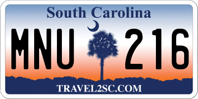 SC license plate MNU216