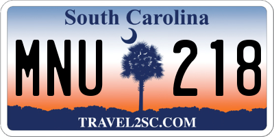 SC license plate MNU218